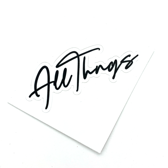 AllThngs Script Logo Sticker "Black" (2.62 x 3)